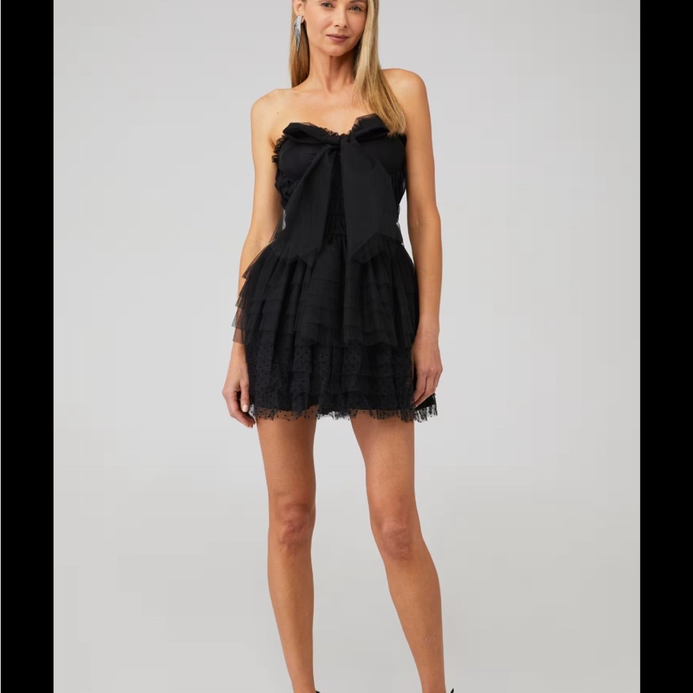 LoveShackFancy Faron Dress- black mini